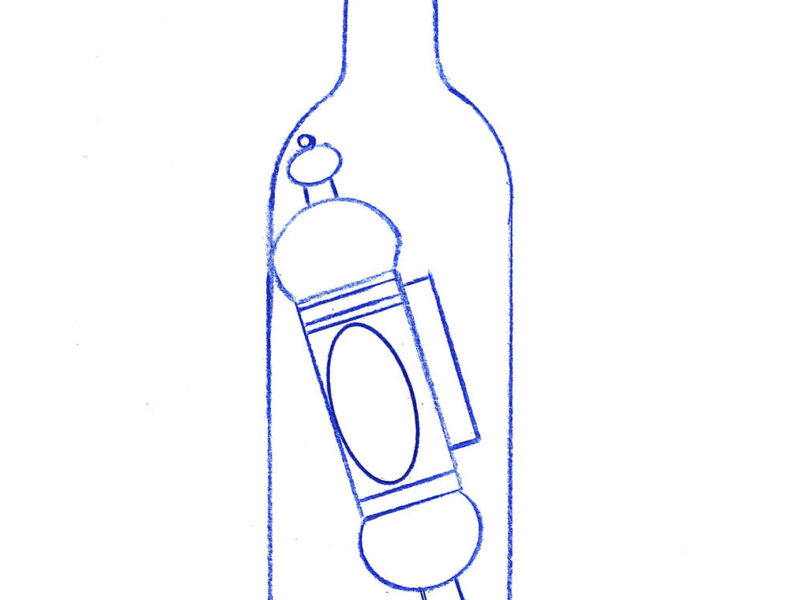 Megillah in Empty Wine Bottle