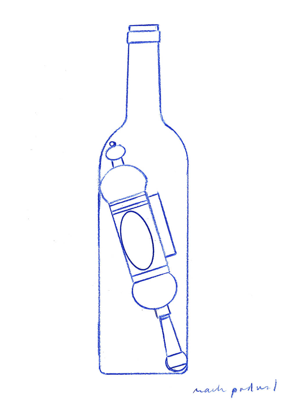 Megillah in Empty Wine Bottle